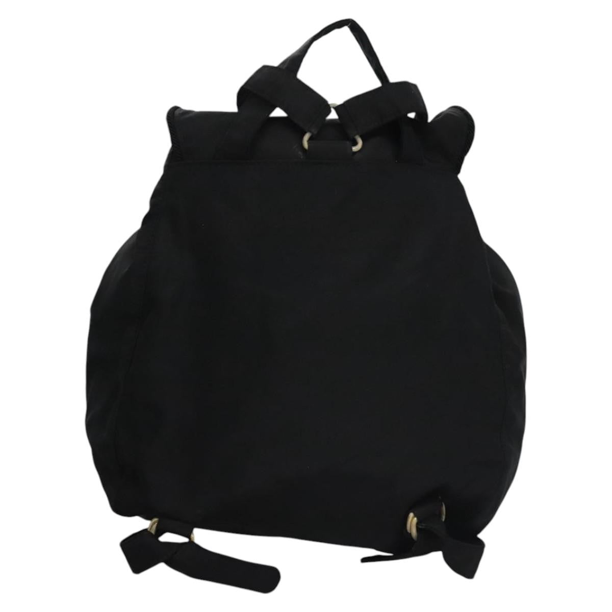 Prada Flap Drawstring Tessuto Black Nylon Backpack Bag (Pre-Owned)