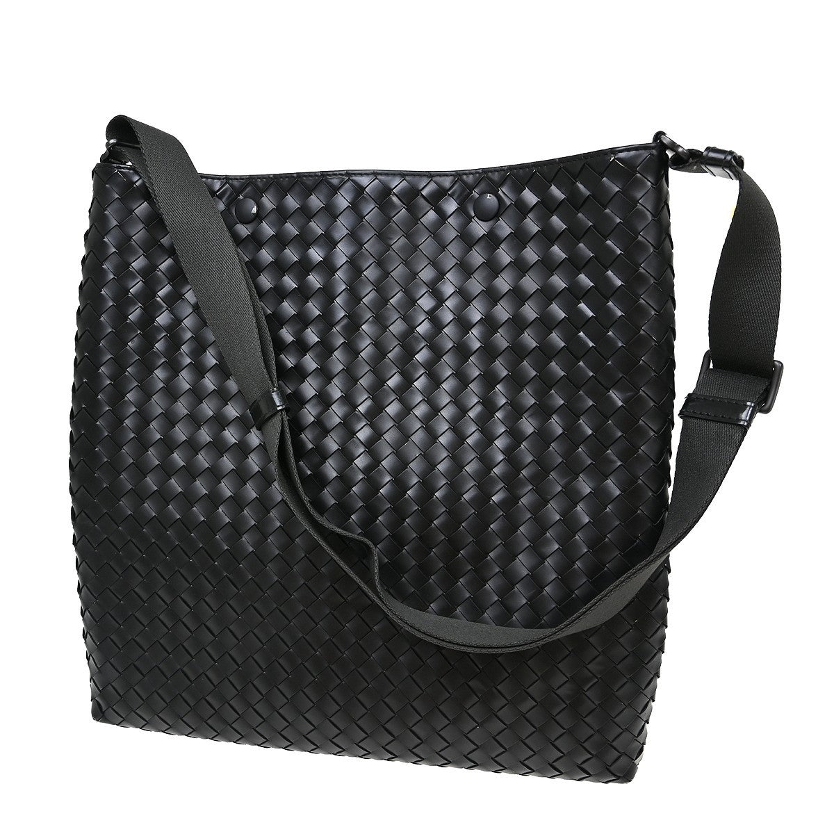 Bottega Veneta Intrecciato Shoulder Leather Black Leather Shoulder Bag Bag (Pre-Owned)