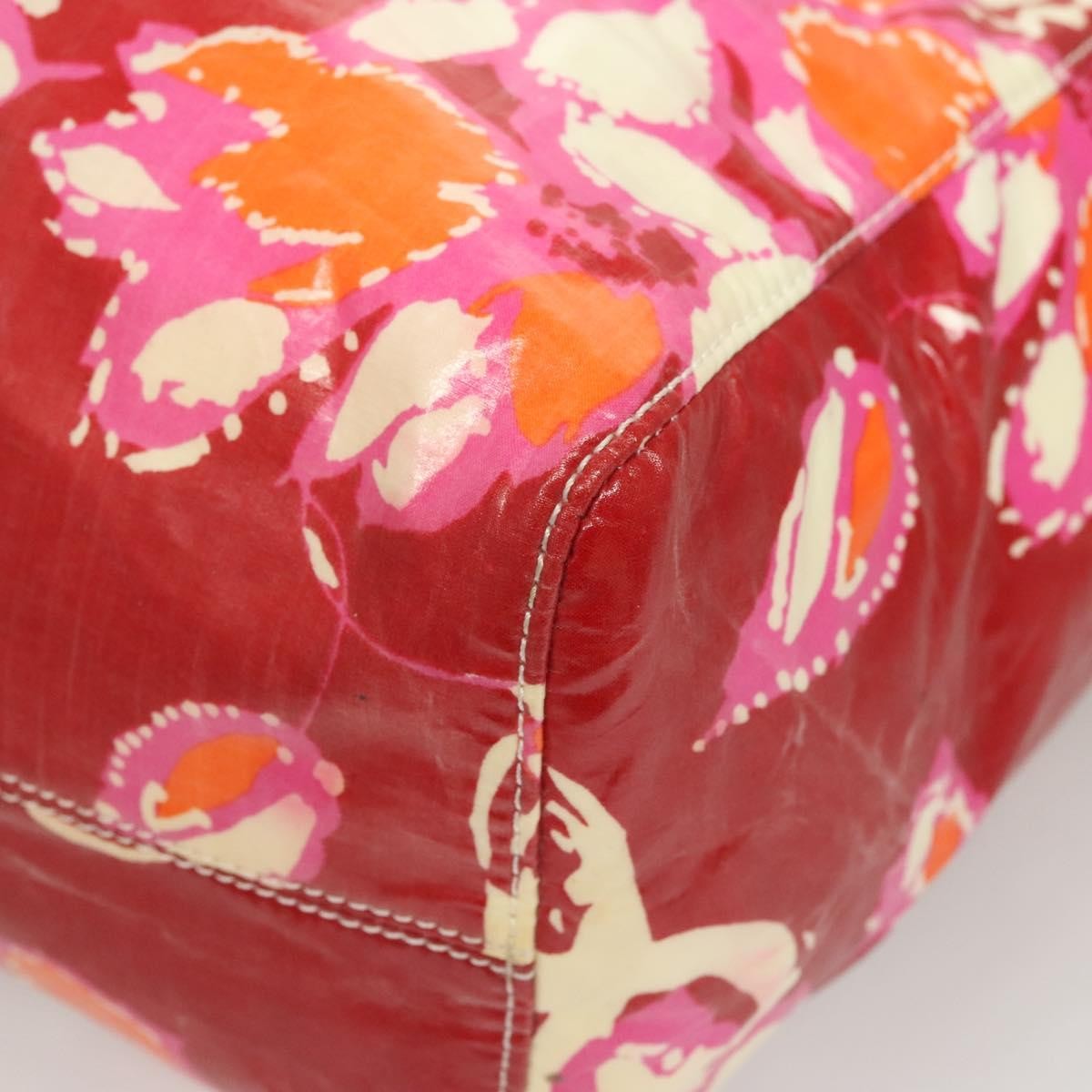 Chanel Vintage Floral Tote Patent Leather Red Patent_Leather Tote Bag Bag (Pre-Owned)