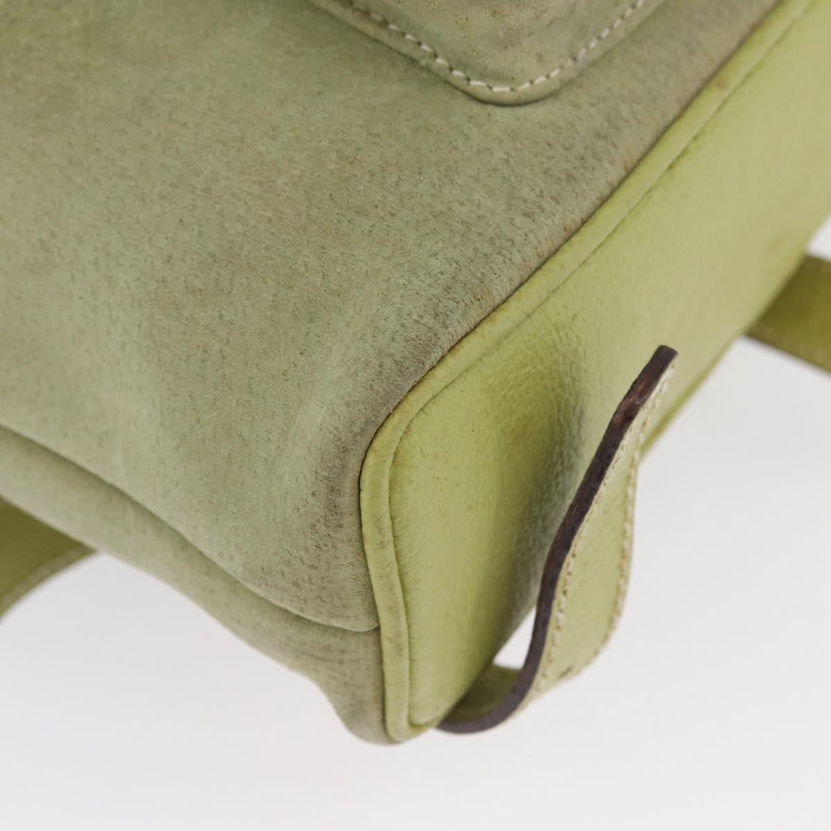 Gucci Gucci Bamboo Daim Green Suede Backpack Bag (Pre-Owned)