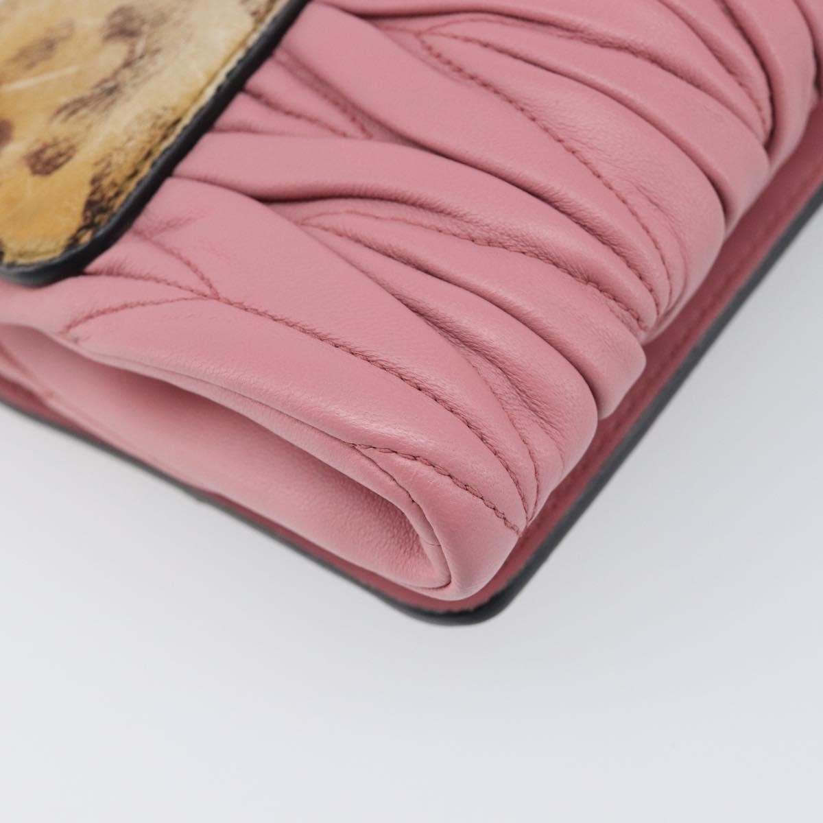 Miu Miu Convertible Flap Haircalf & Matelassé Nappa Leather Pink Calfskin Crossbody Bag Bag (Pre-Owned)