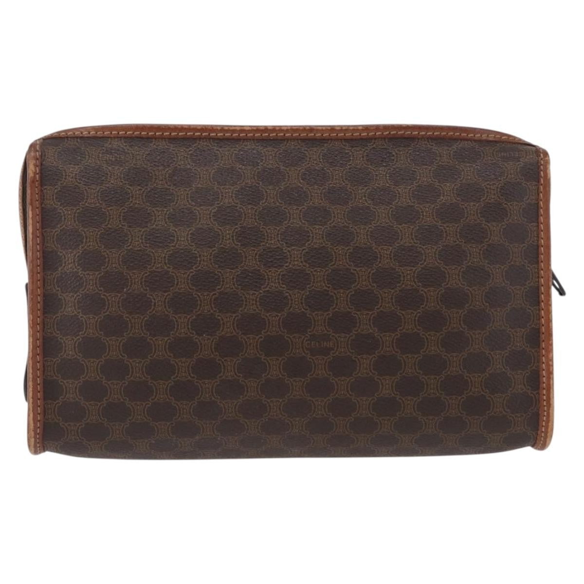 Celine Macadam Pochette Canvas And Leather Brown Canvas Clutche & Pouche Bag (Pre-Owned)