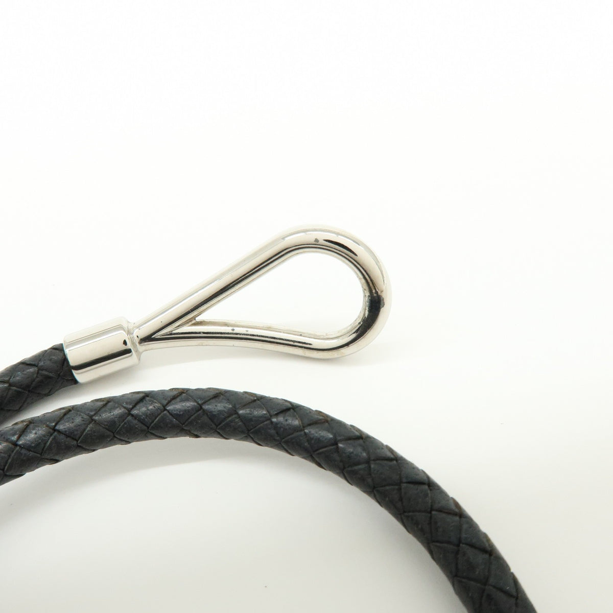 Hermes Jumbo Hook Double Tour Leather And Metal Black Leather Bracelet Jewelry (Pre-Owned)