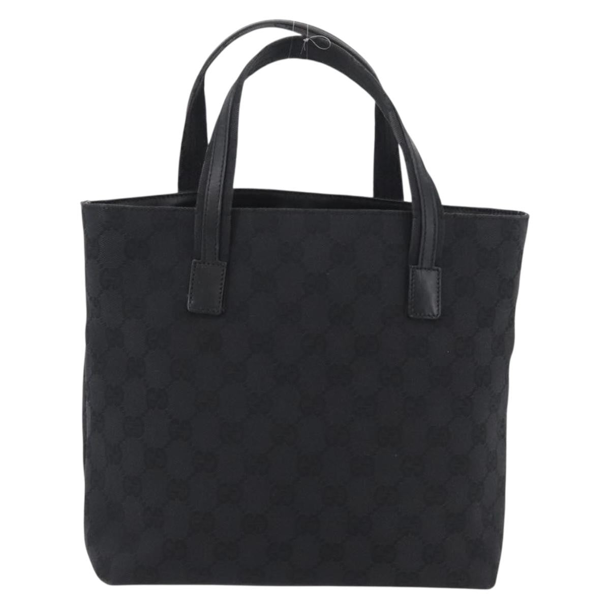 Gucci Double Pocket Tote Gg Canvas And Leather Black Canvas Handbag (Pre-Owned)