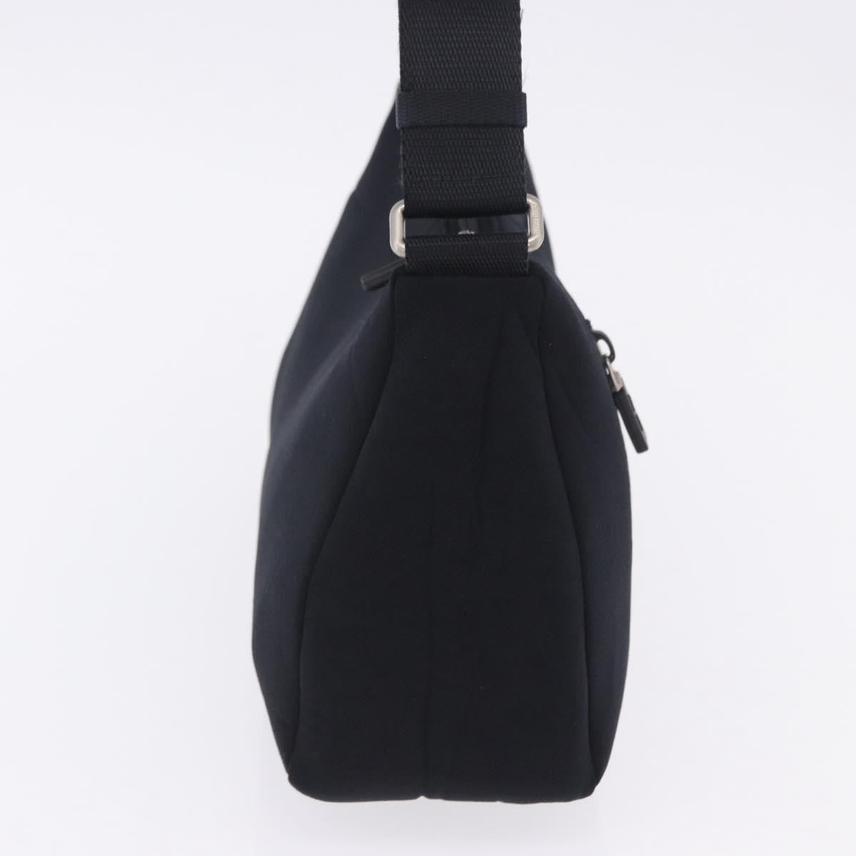 Miu Miu Shoulder Leather Black Nylon Shoulder Bag Bag (Pre-Owned)