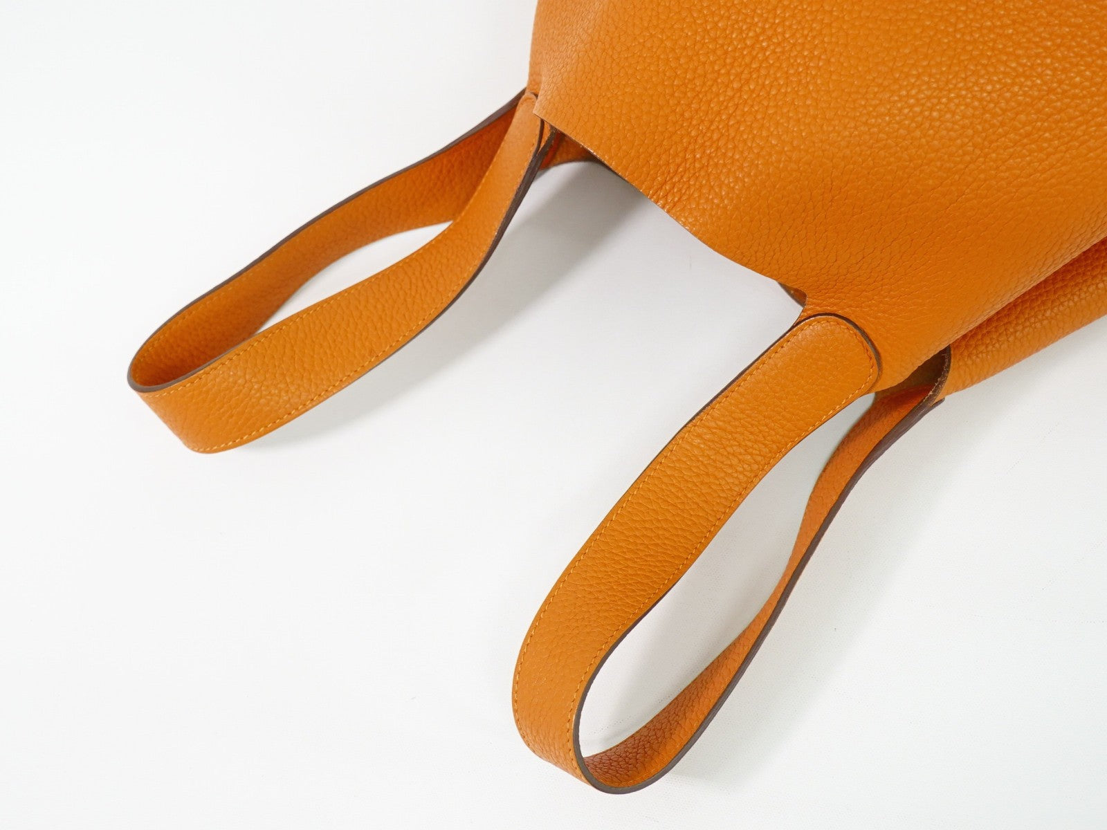 Hermes Picotin Lock Togo Orange Leather Handbag (Pre-Owned)
