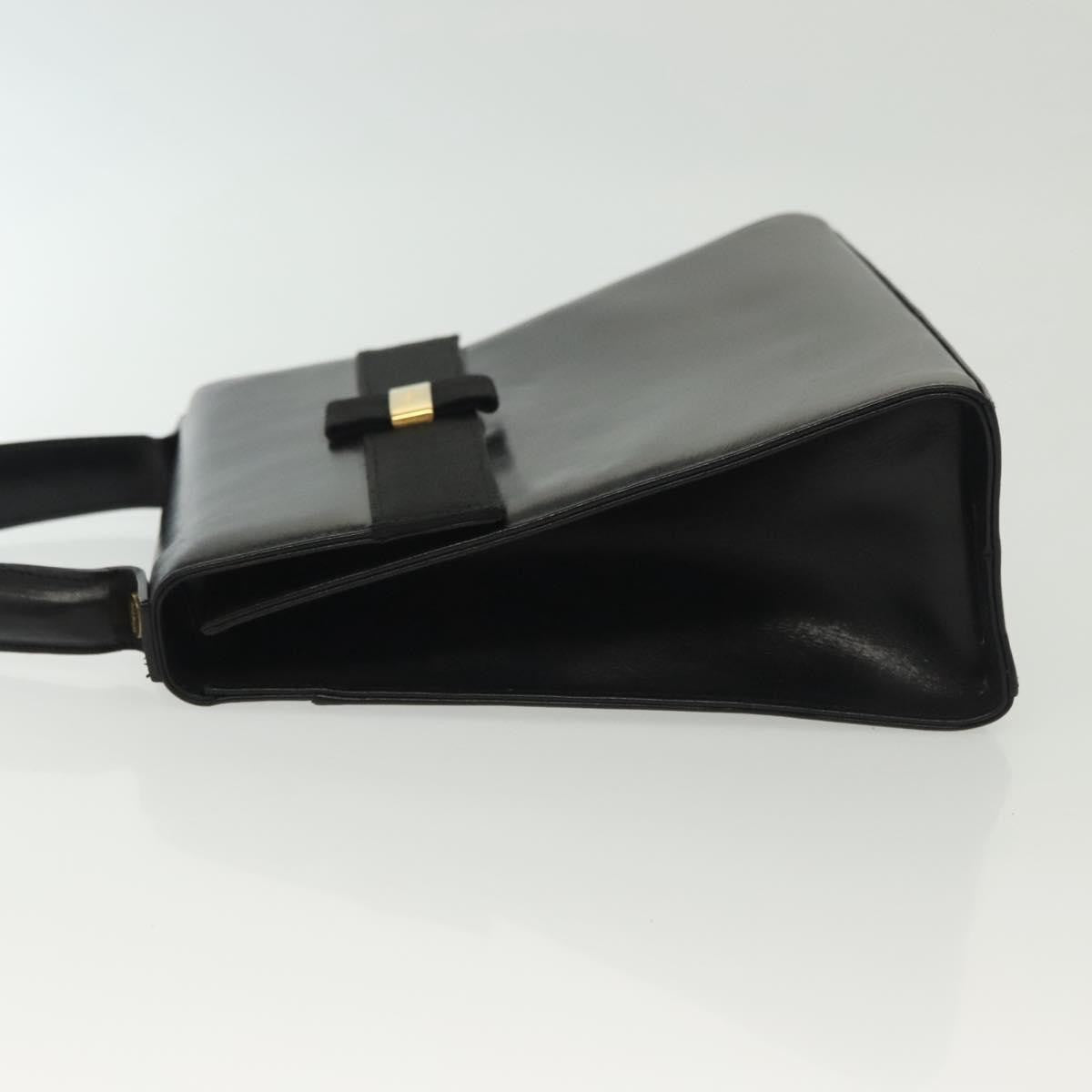 Salvatore Ferragamo Vala Leather Black Leather Handbag (Pre-Owned)