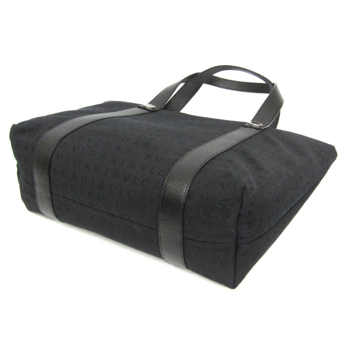 Bvlgari Logomania Canvas Black Canvas Tote Bag Bag (Pre-Owned)