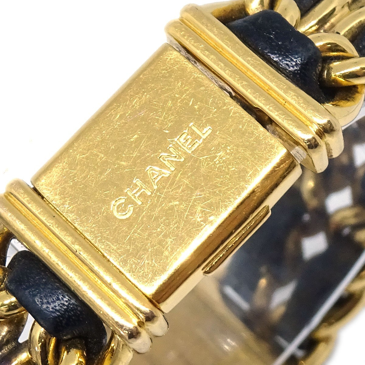 Chanel Premiere Rock Quartz Plated Metal And Leather Watch (Pre-Owned)