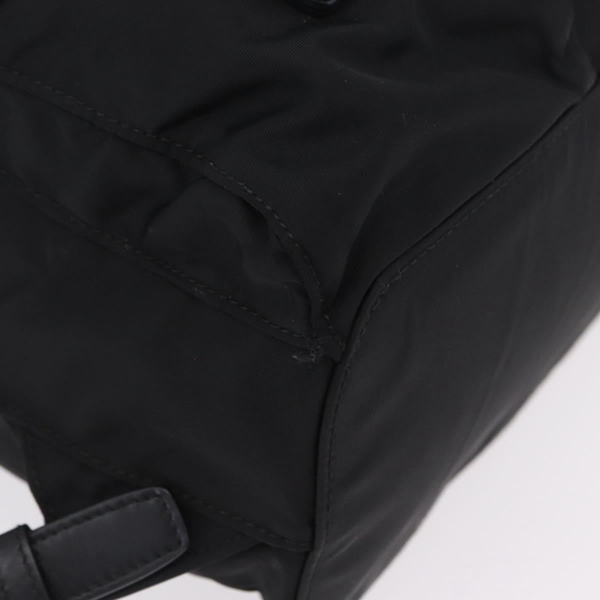 Prada Double Pocket Backpack Chain Re-Nylon Black Nylon Shoulder Bag Bag (Pre-Owned)