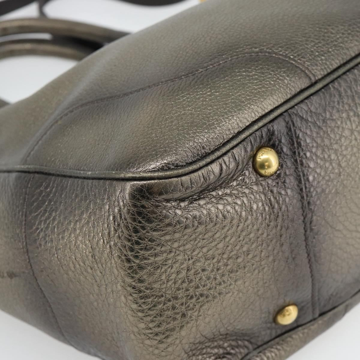 Prada Braided Handle Open Tote Vitello Daino Gold Leather Tote Bag Bag (Pre-Owned)