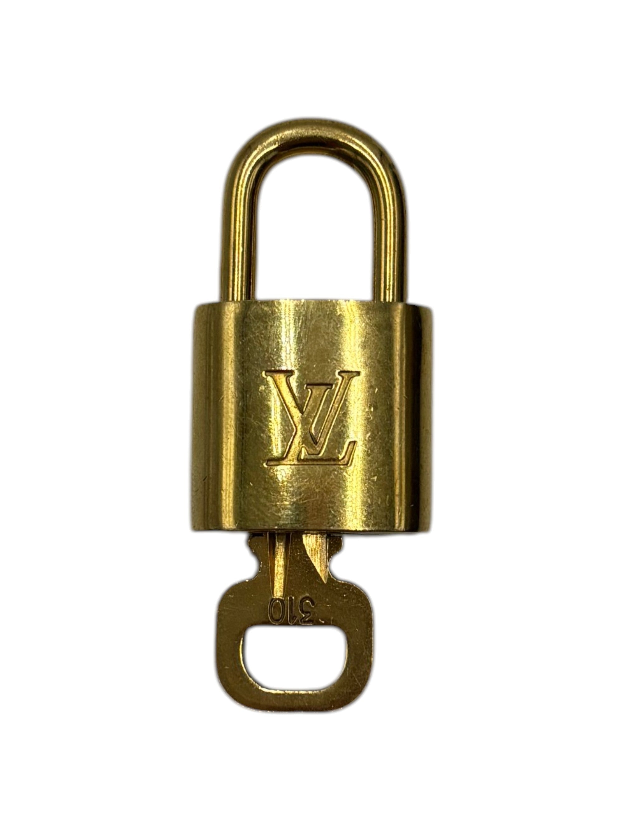 Louis Vuitton Padlock And Key Logo Cufflinks Metal Gold Metal Charms And Keychains Accessory (Pre-Owned)