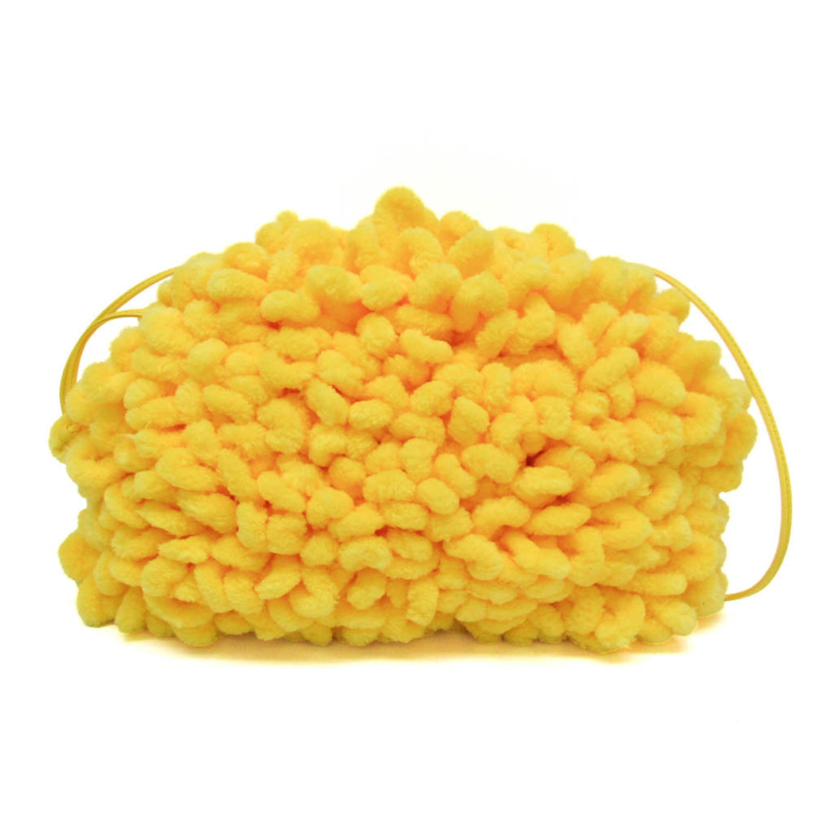Bottega Veneta The Wave Twisted Chenille Yellow Textile Clutche & Pouche Bag (Pre-Owned)