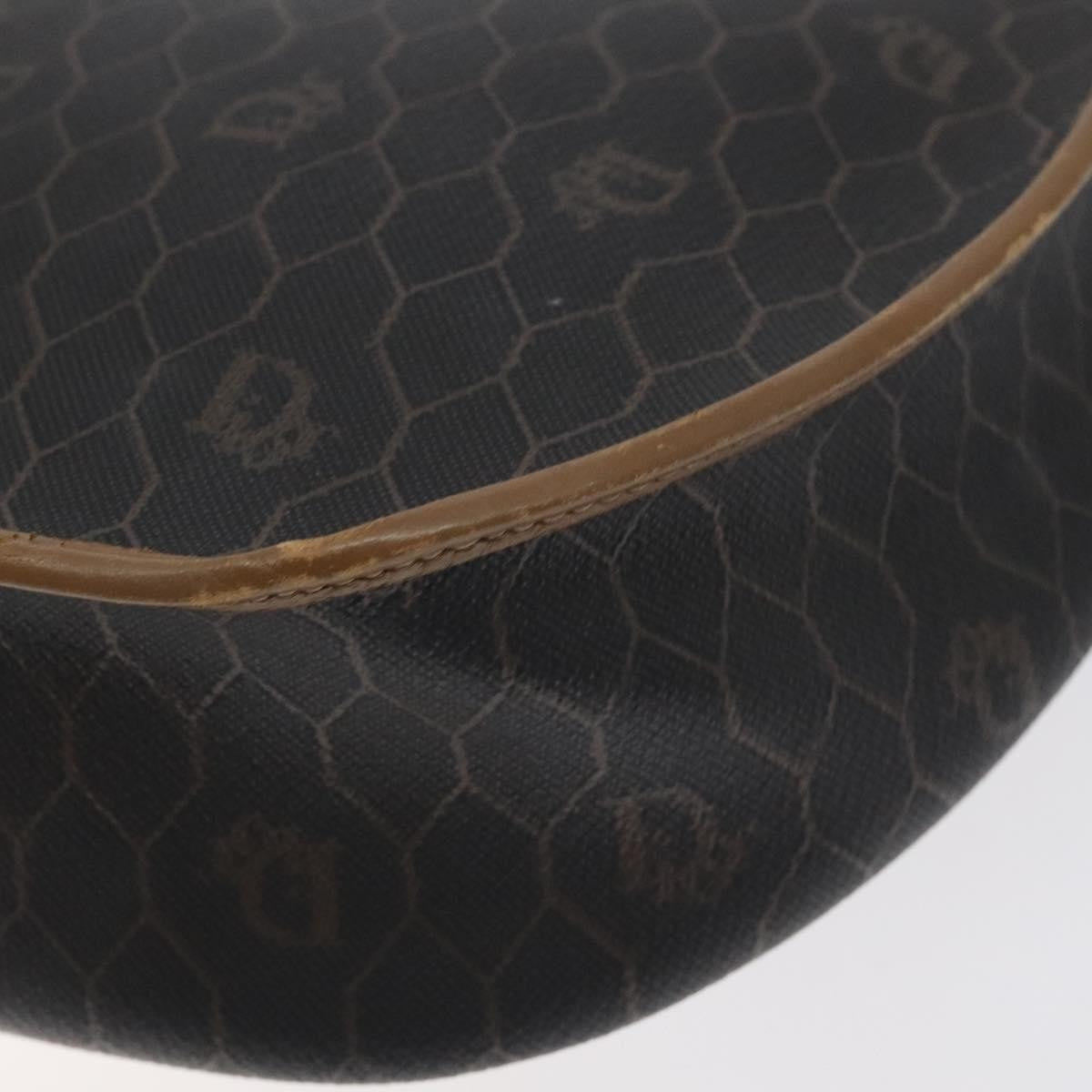 Christian Dior Vintage Honeycomb Flap Coated Canvas Black Canvas Shoulder Bag Bag (Pre-Owned)