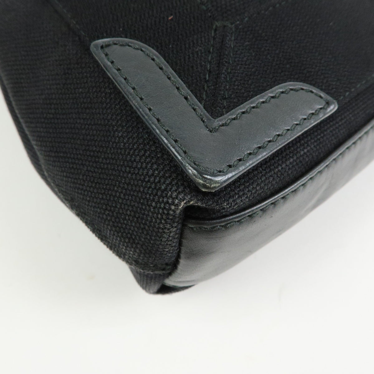 Balenciaga Navy Cabas Canvas With Leather Black Canvas Tote Bag Bag (Pre-Owned)