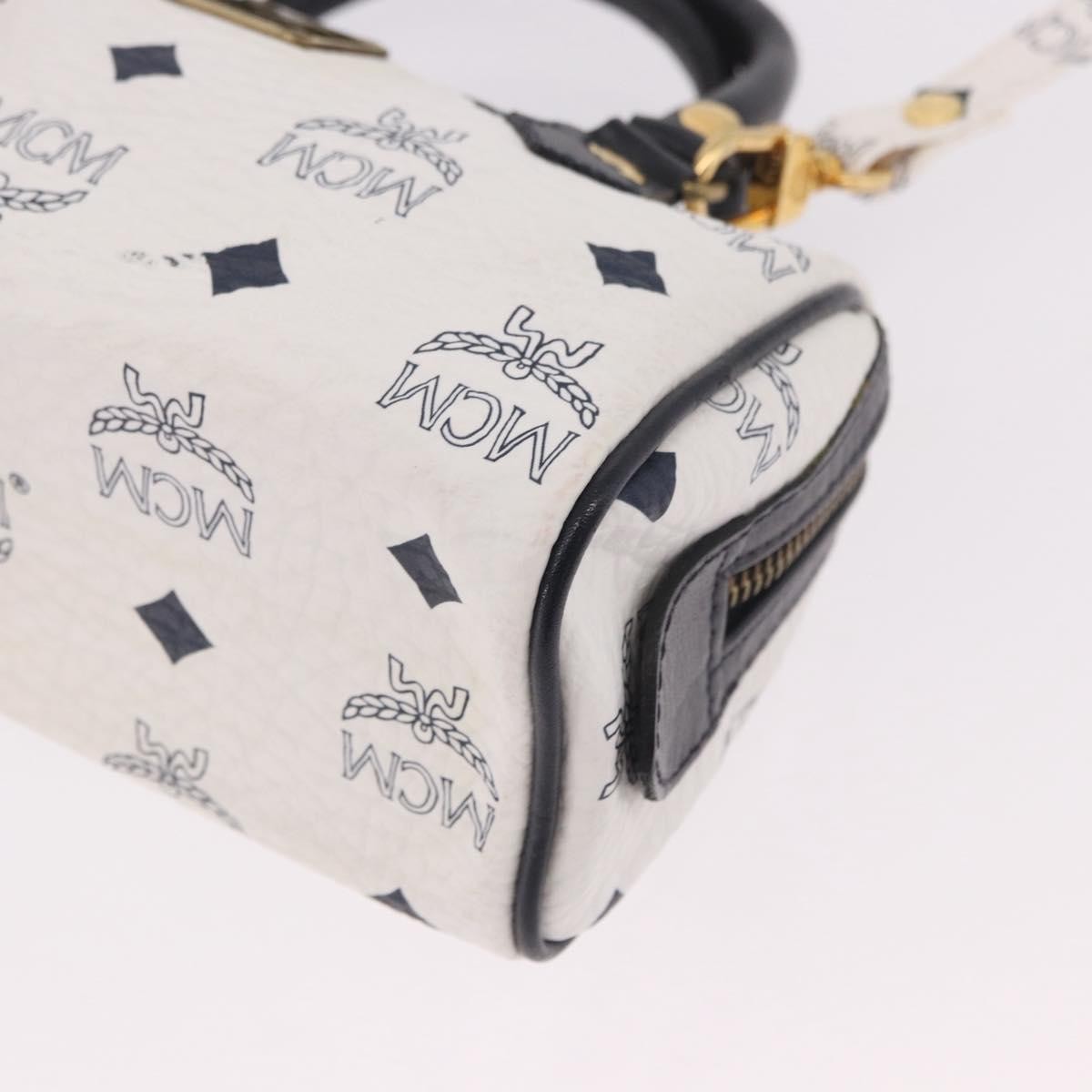 MCM Visetos Leather White Leather Handbag (Pre-Owned)