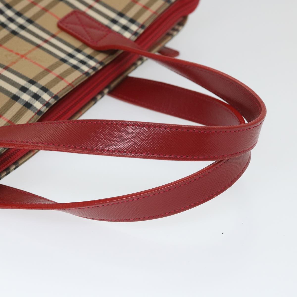 Burberry Nova Check Leather And Nylon Beige Nylon Handbag (Pre-Owned)