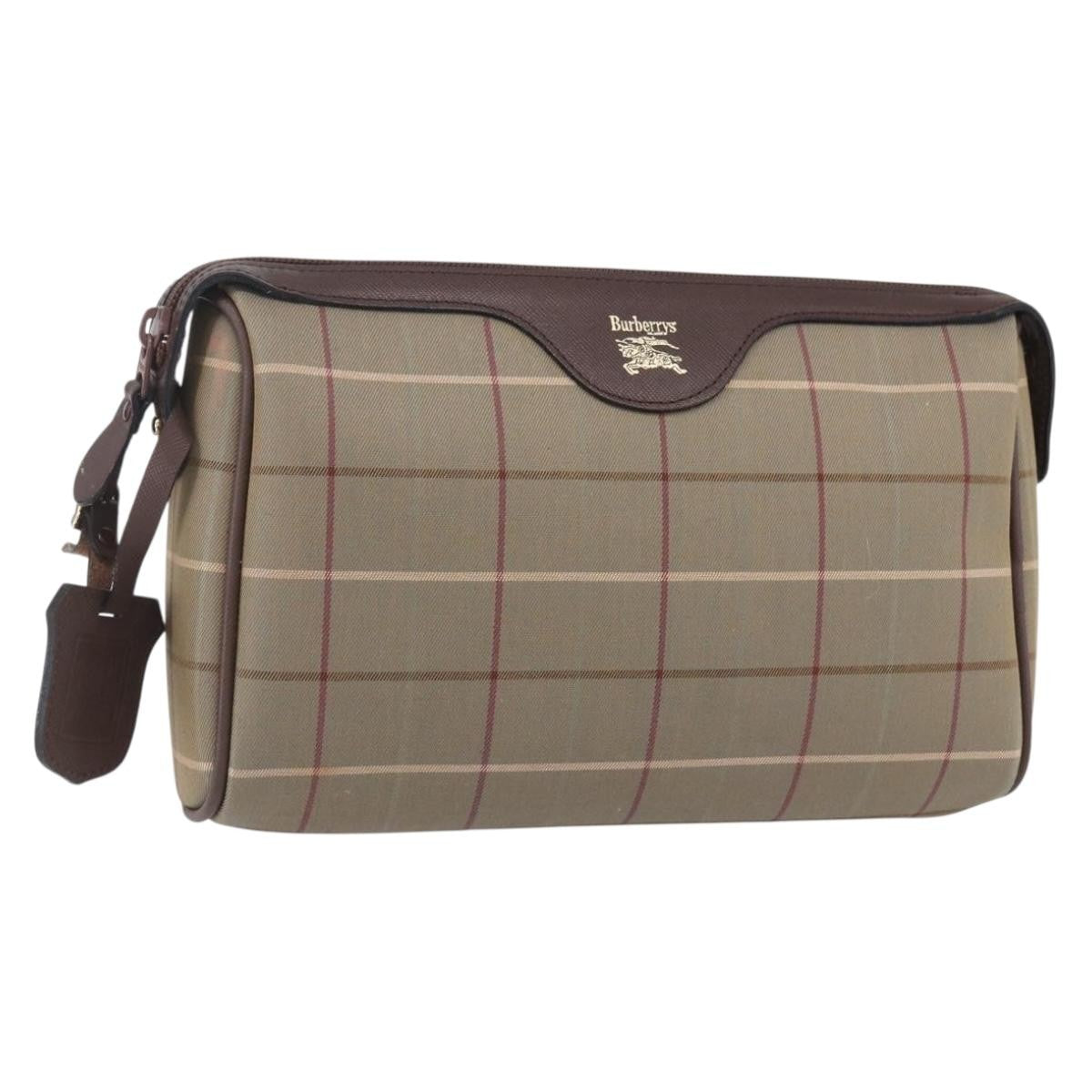 Burberry Nova Check Pochette Canvas Beige Canvas Clutche & Pouche Bag (Pre-Owned)