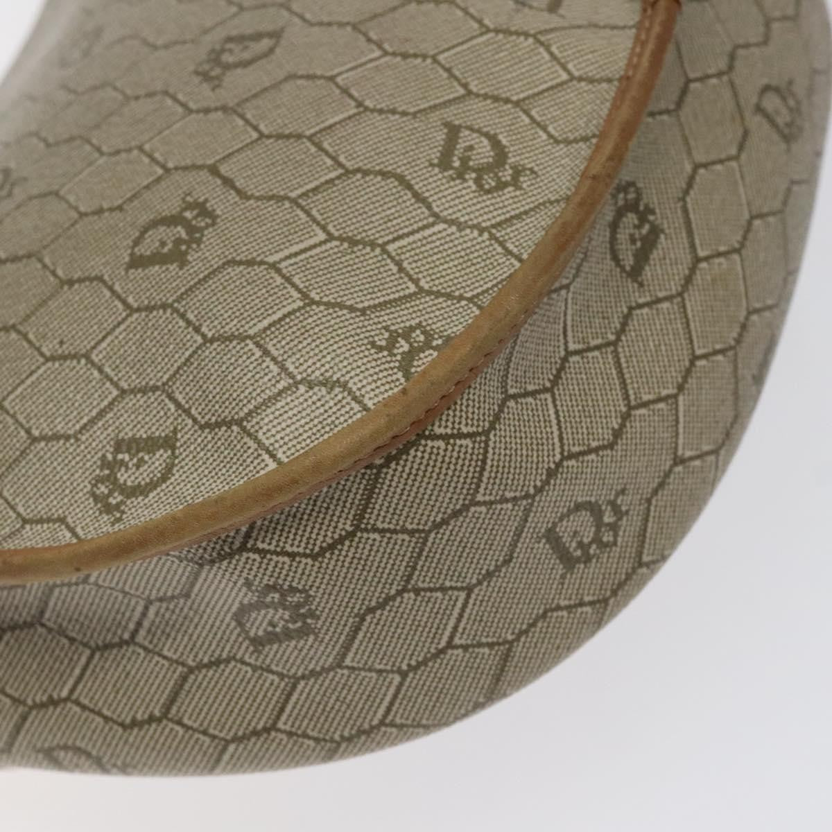 Christian Dior Vintage Honeycomb Flap Canvas And Leather Beige Canvas Shoulder Bag Bag (Pre-Owned)