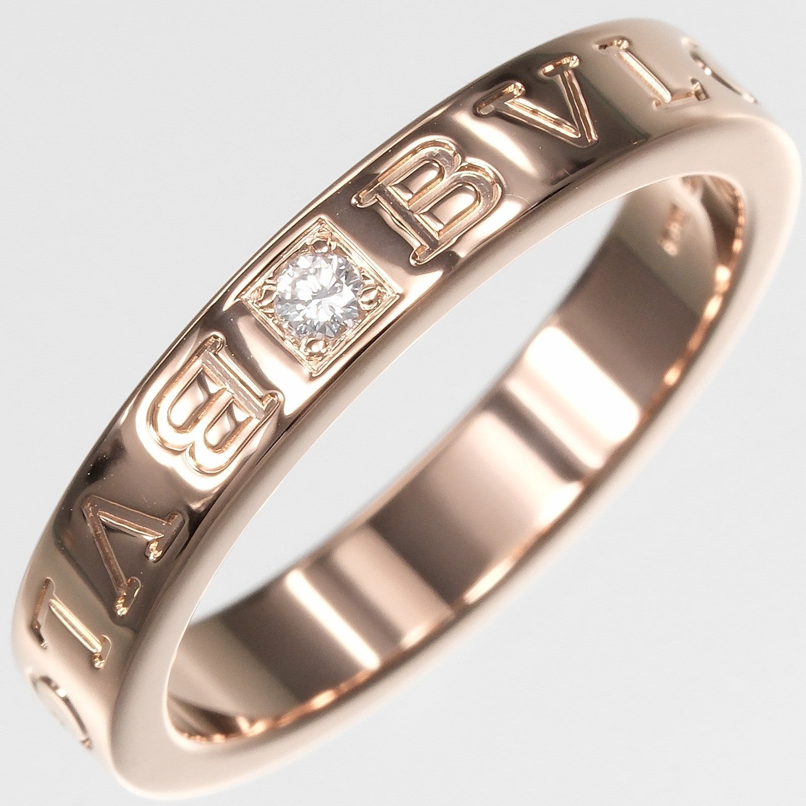 Bvlgari B.Zero1 Essential Logo Band 18K Rose Gold Gold Pink_Gold Ring Jewelry (Pre-Owned)