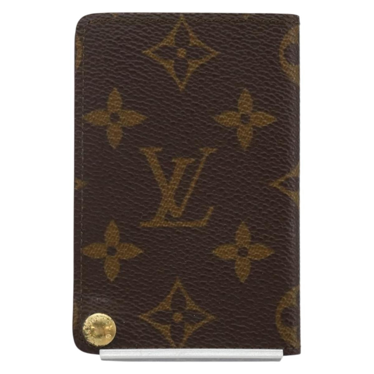Louis Vuitton Porte Cartes Pression Card Case Monogram Canvas Brown Canvas Card Holders Accessory (Pre-Owned)