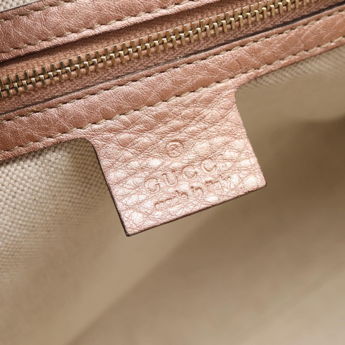 Gucci Bella Convertible Top Handle Leather Pink Leather Handbag (Pre-Owned)