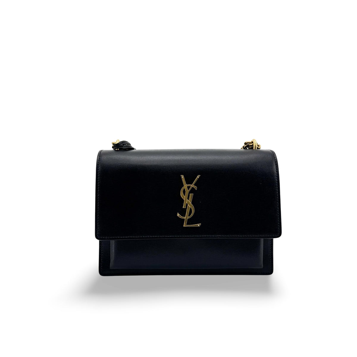 Saint Laurent Sunset Leather Black Calfskin Crossbody Bag Bag (Pre-Owned)