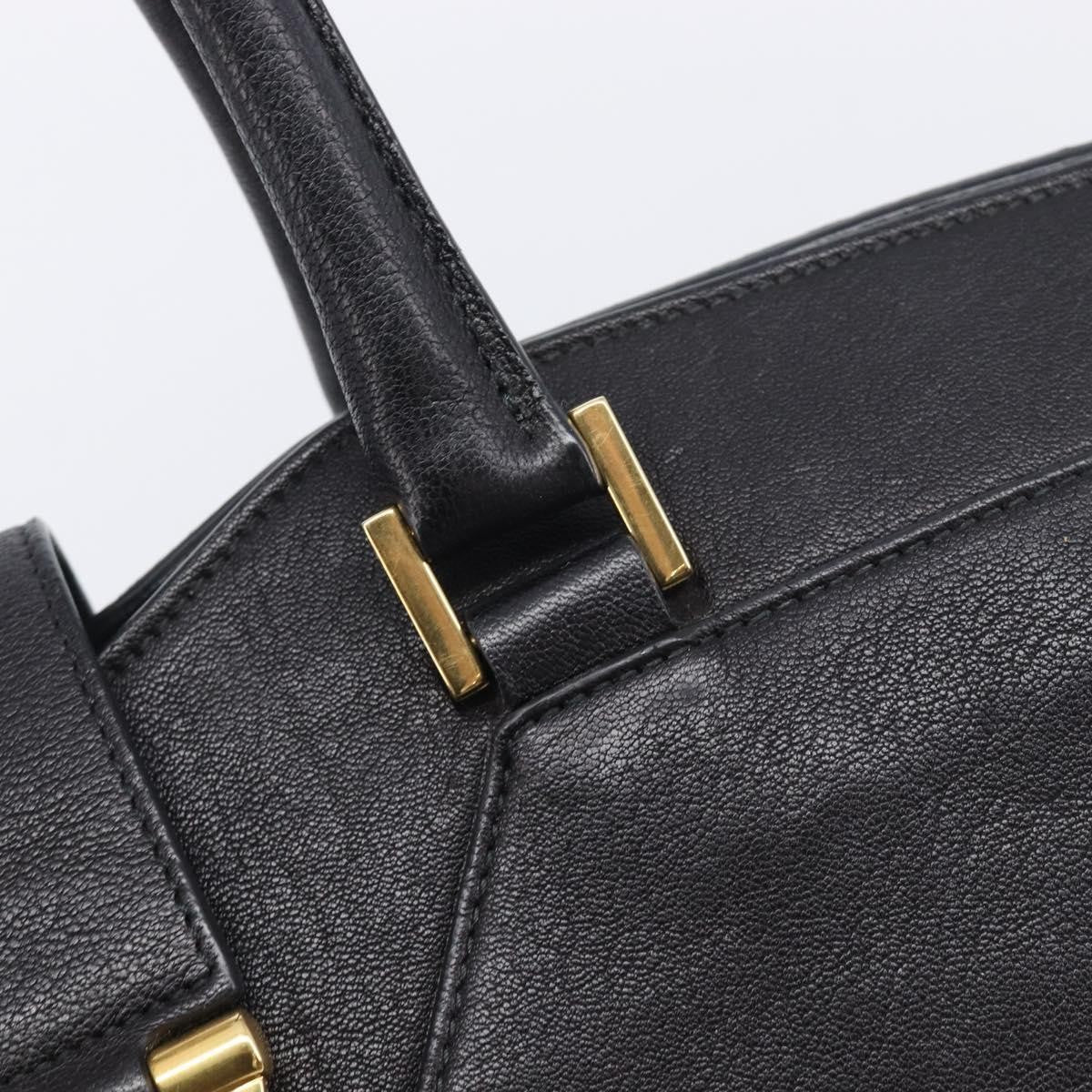 Saint Laurent Classic Y Cabas Leather Black Leather Tote Bag Bag (Pre-Owned)