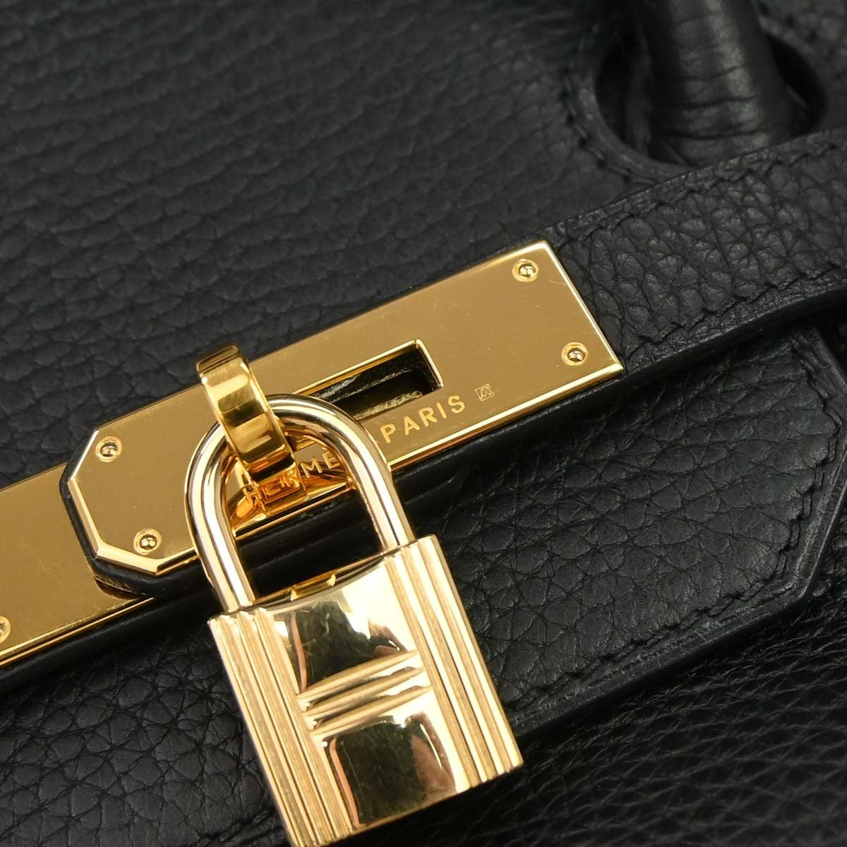 Hermes Birkin Taurillon Clemence Black Leather Handbag (Pre-Owned)
