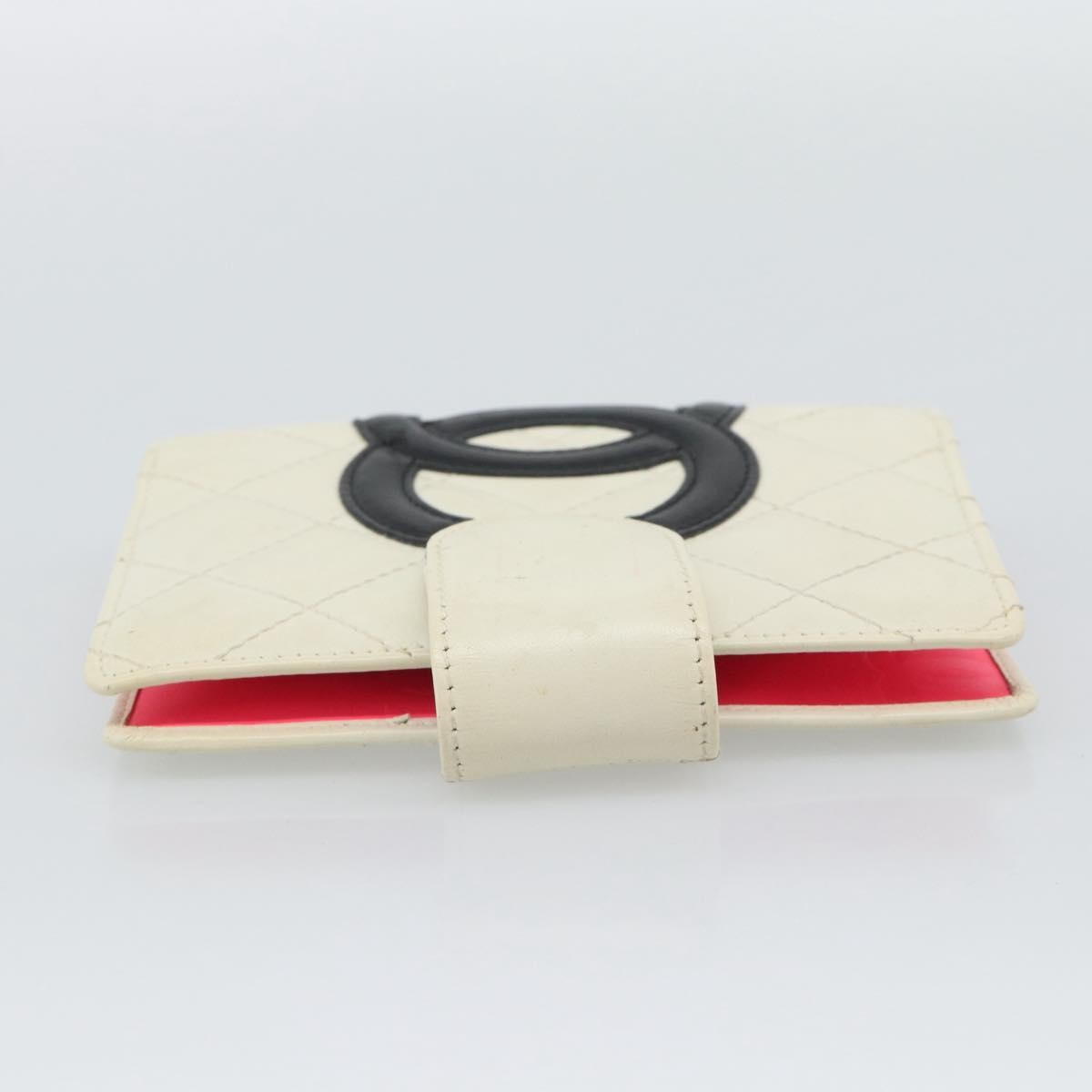 Chanel Cambon Zipped Pocket Quilted Lambskin White Leather Wallets Accessory (Pre-Owned)