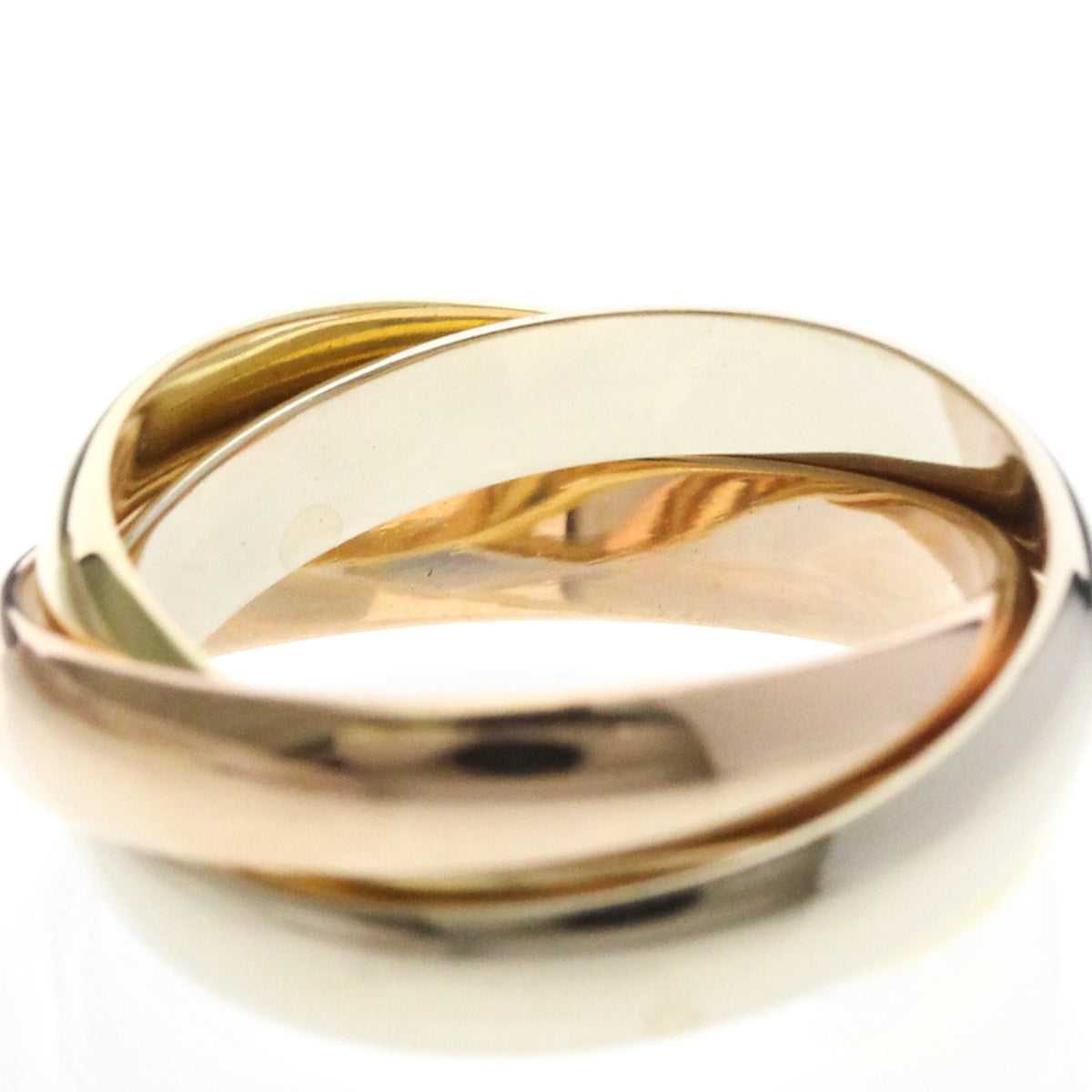Cartier Trinity 18K Tricolor Gold Gold Gold Ring Jewelry (Pre-Owned)