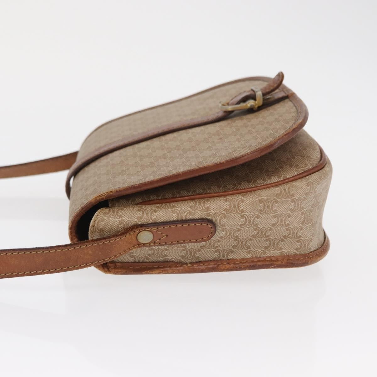 Celine Vintage Macadam Canvas And Leather Beige Canvas Shoulder Bag Bag (Pre-Owned)
