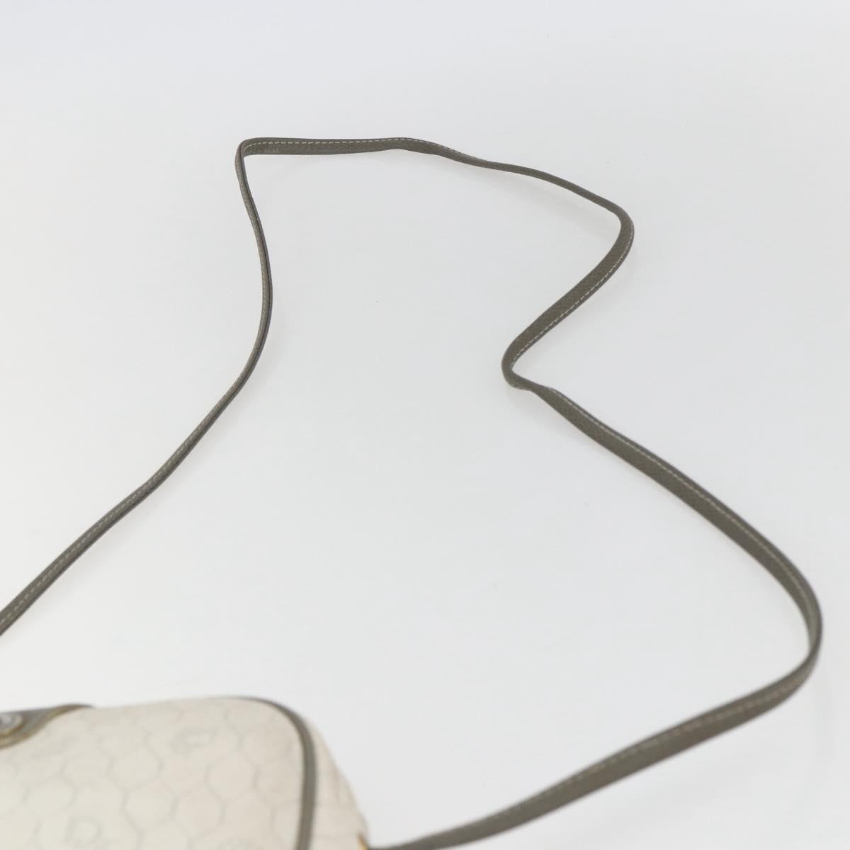 Christian Dior Vintage Honeycomb Canvas And Leather White Canvas Shoulder Bag Bag (Pre-Owned)