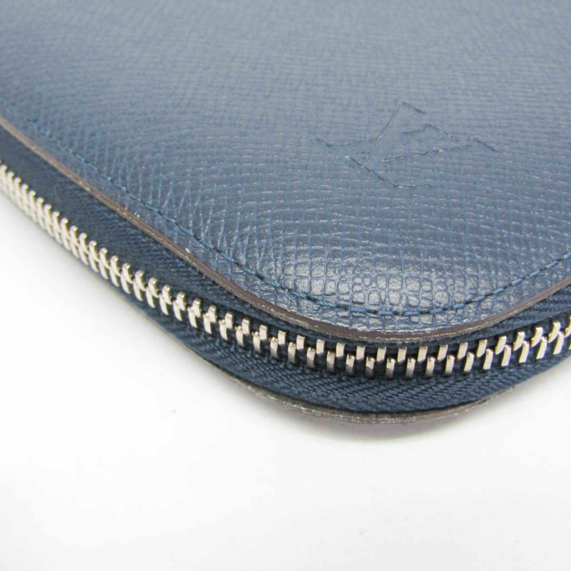 Louis Vuitton Atoll Organizer Taiga Leather Blue Leather Wallets Accessory (Pre-Owned)