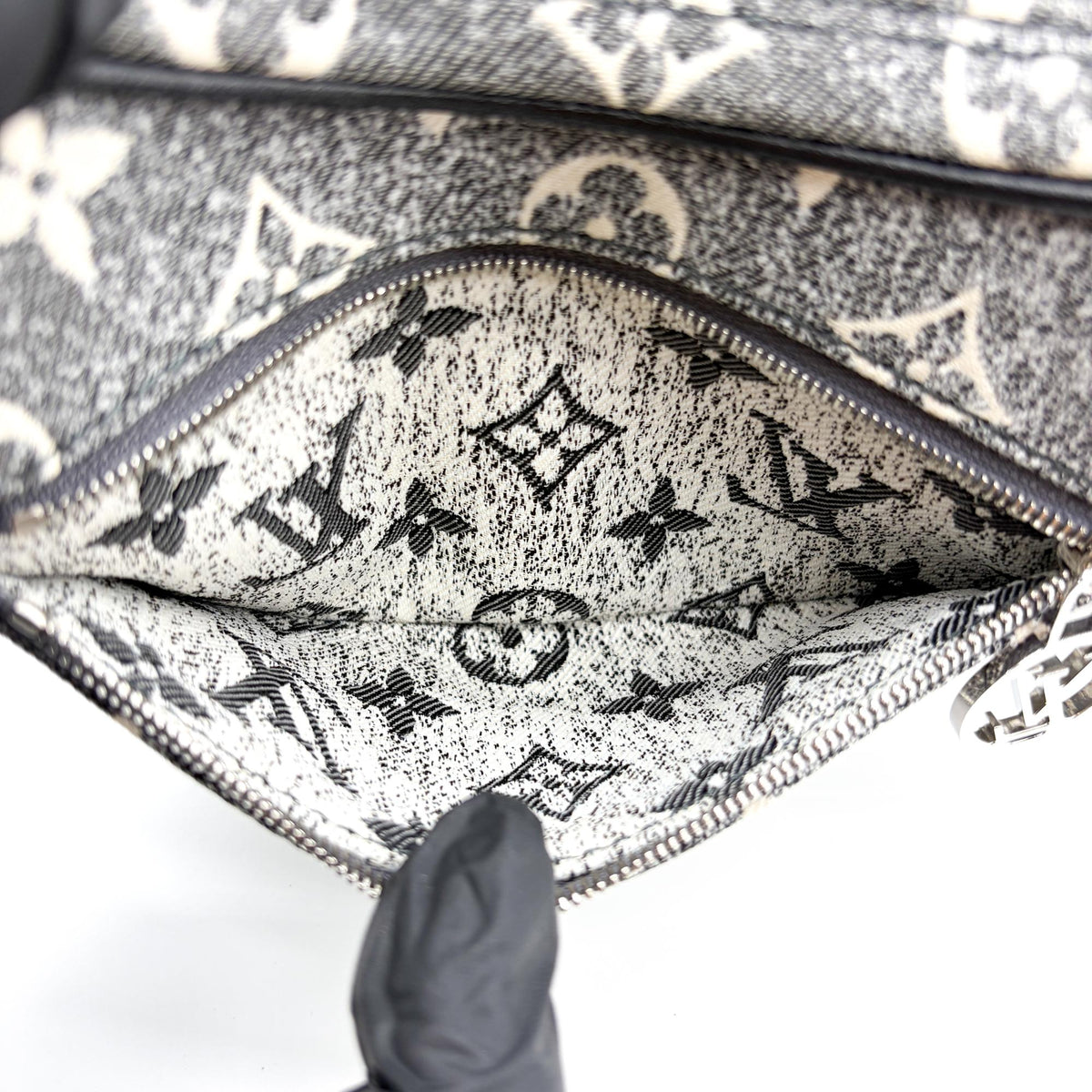 Louis Vuitton Loop Monogram Denim Black Denim_Jeans Handbag (Pre-Owned)