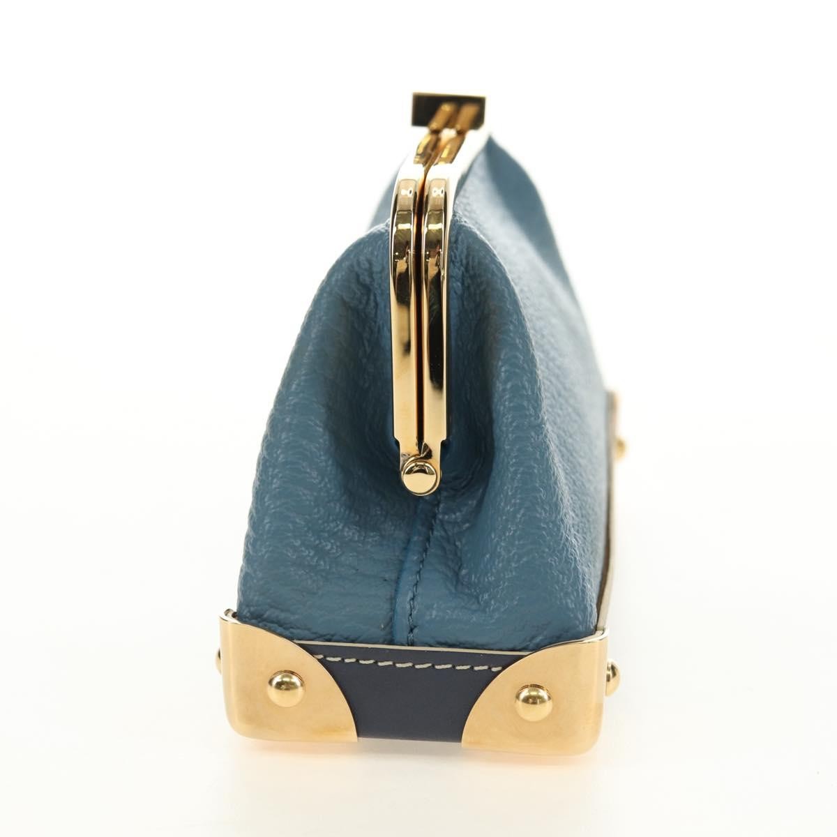 Louis Vuitton Porte-Monnaie Coin Purse Leather Blue Leather Card Holders Accessory (Pre-Owned)