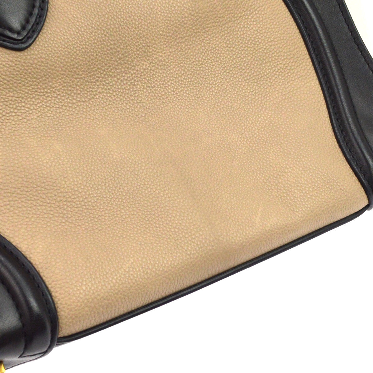 Celine Tricolor Luggage Leather Beige Leather Handbag (Pre-Owned)