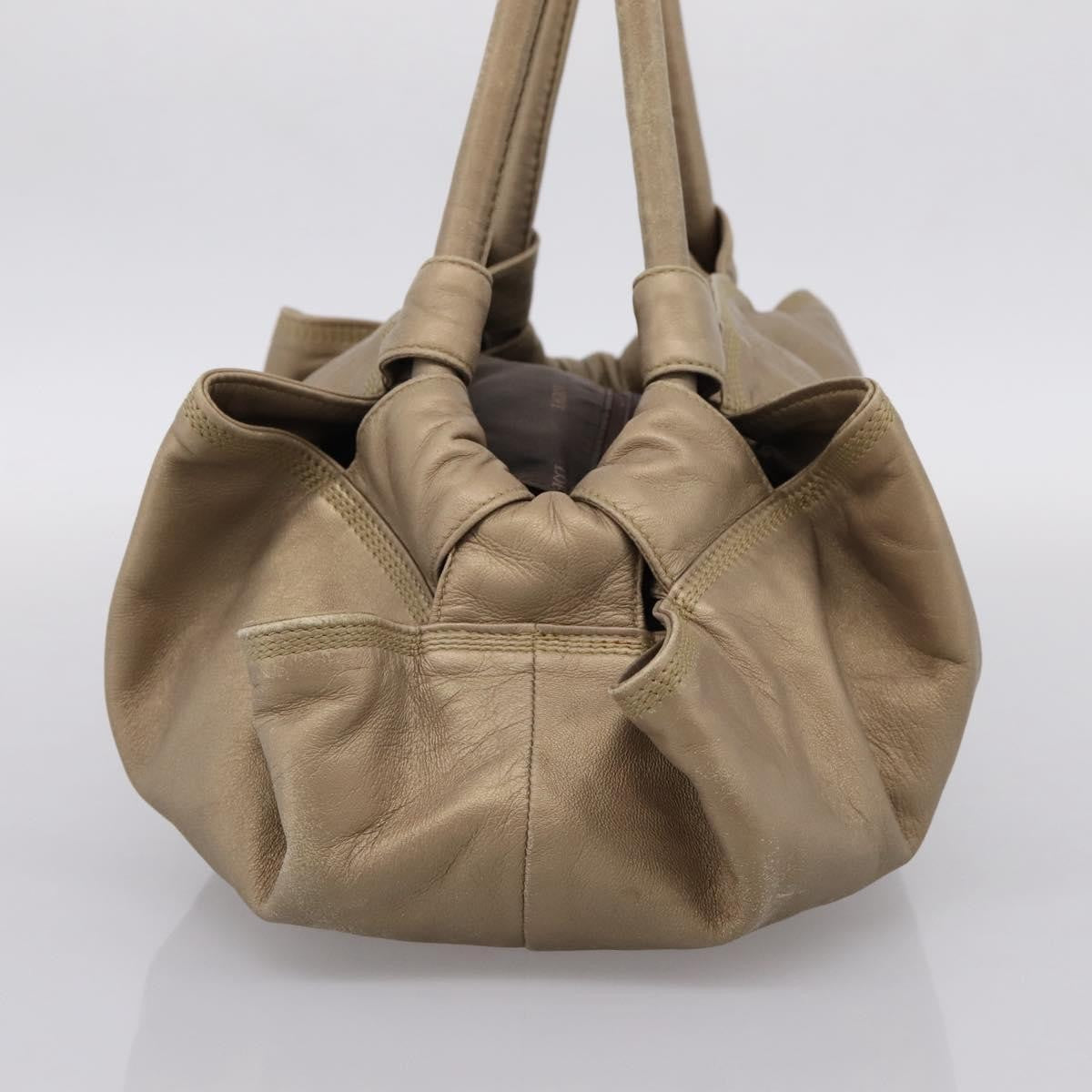 Loewe Aire Leather Gold Leather Shoulder Bag Bag (Pre-Owned)