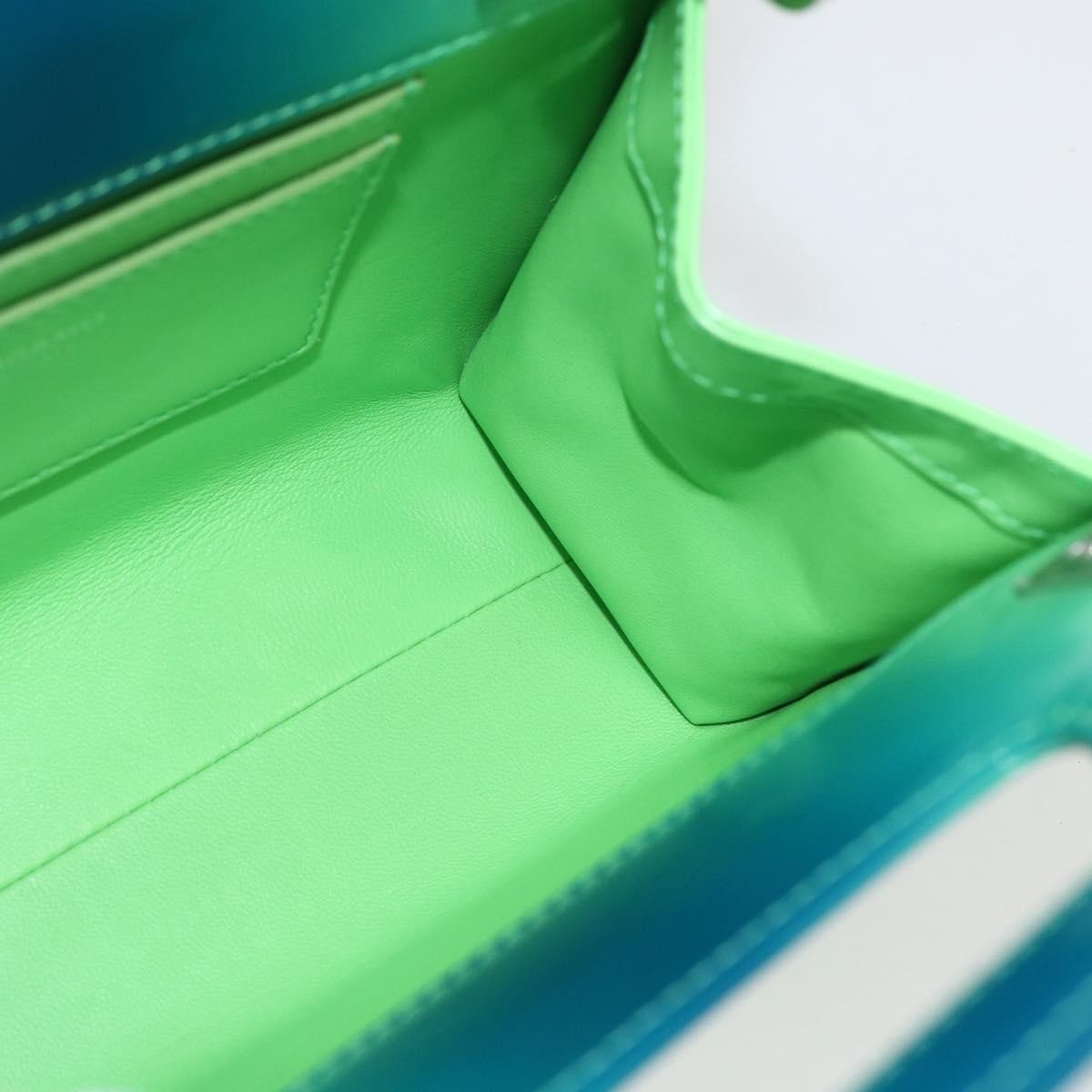 Salvatore Ferragamo Wanda Top Handle Shoulder Gradient Leather Green Patent_Leather Handbag (Pre-Owned)