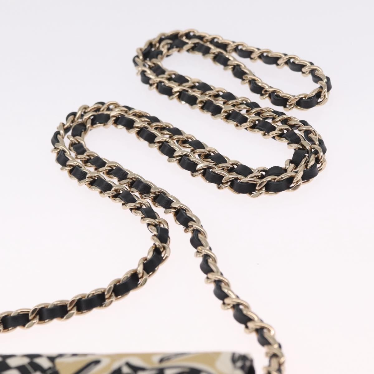 Chanel Flap Card Holder On Chain Quilted Printed Canvas Multicolour Canvas Crossbody Bag Bag (Pre-Owned)