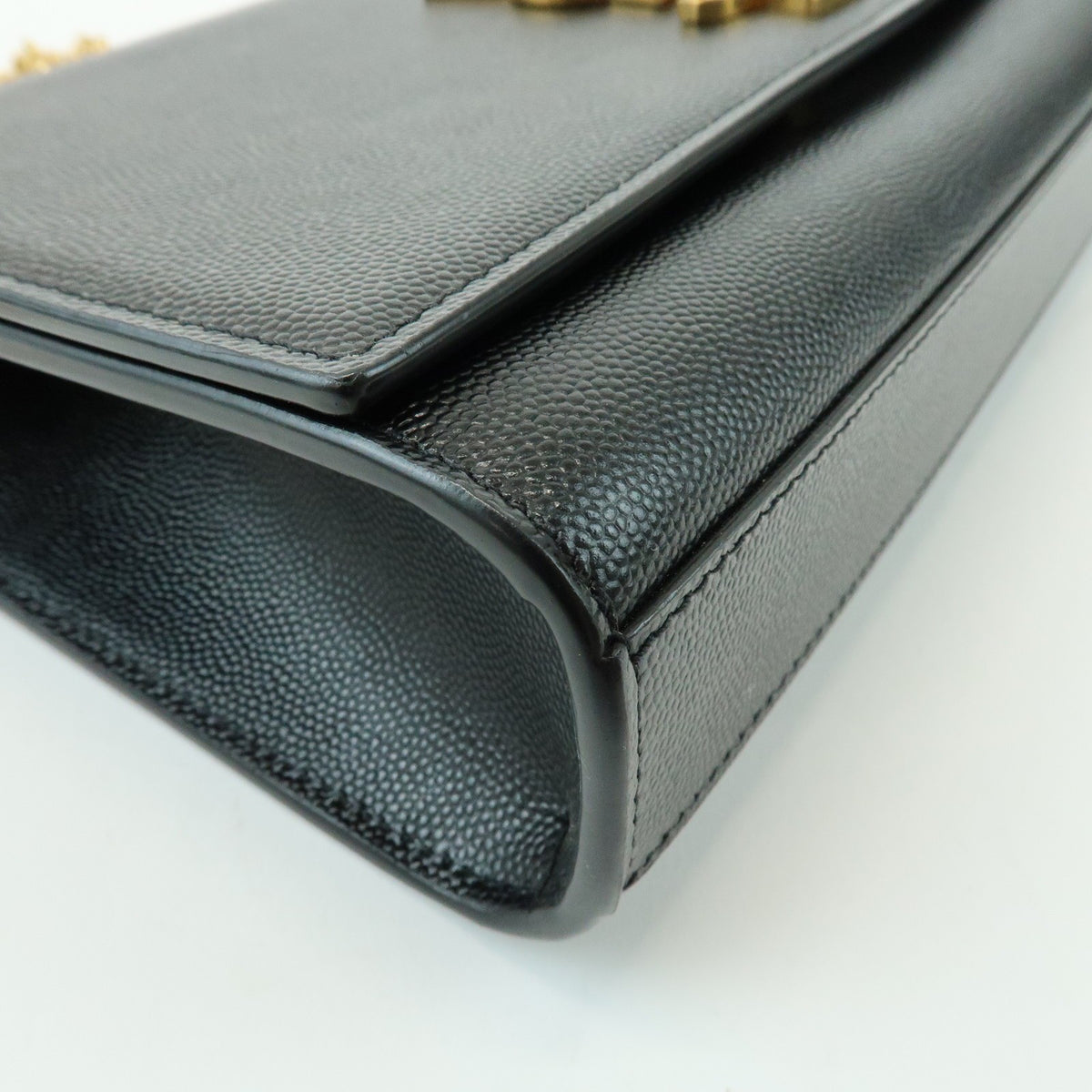 Saint Laurent Classic Monogram Leather Black Leather Crossbody Bag Bag (Pre-Owned)