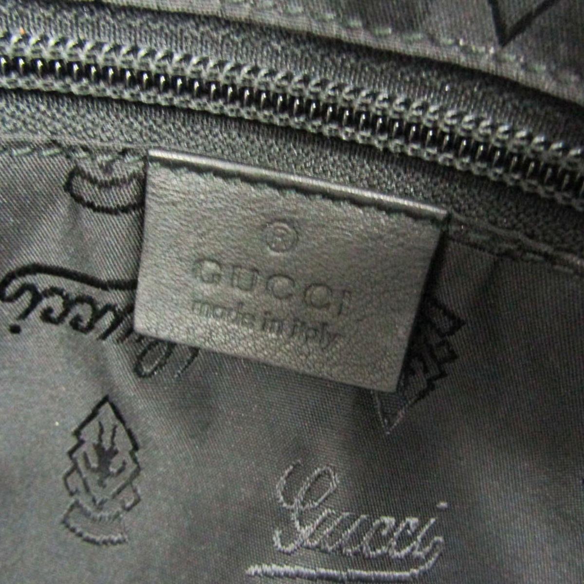 Gucci Convertible Guccissima Leather Black Leather Briefcase Bag (Pre-Owned)
