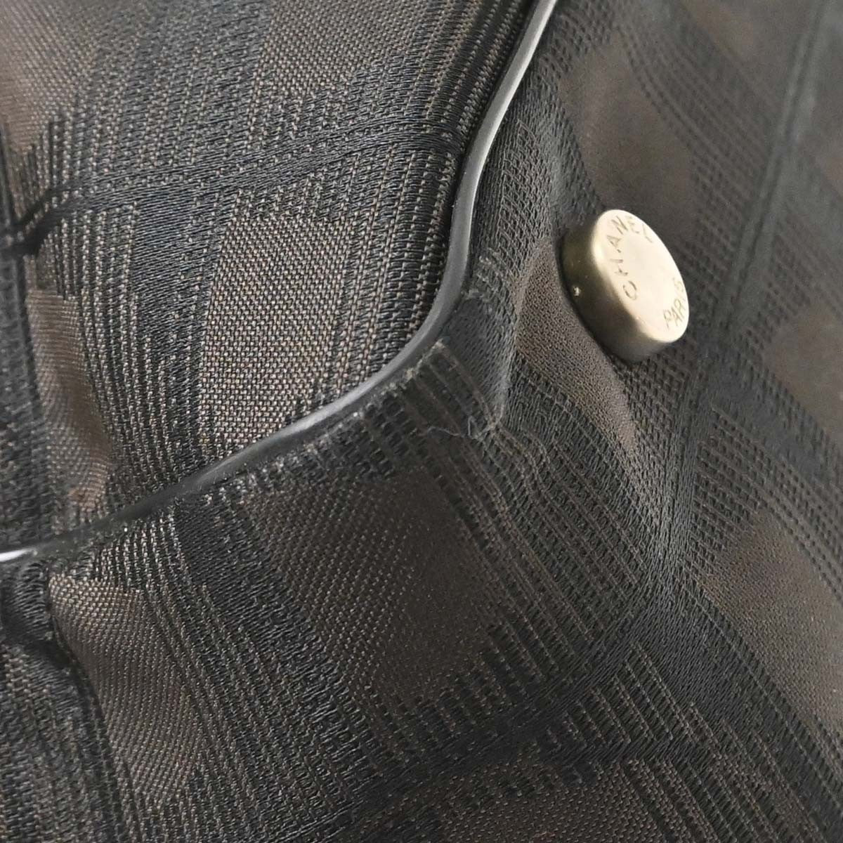 Chanel Travel Line Nylon Brown Nylon Tote Bag Bag (Pre-Owned)