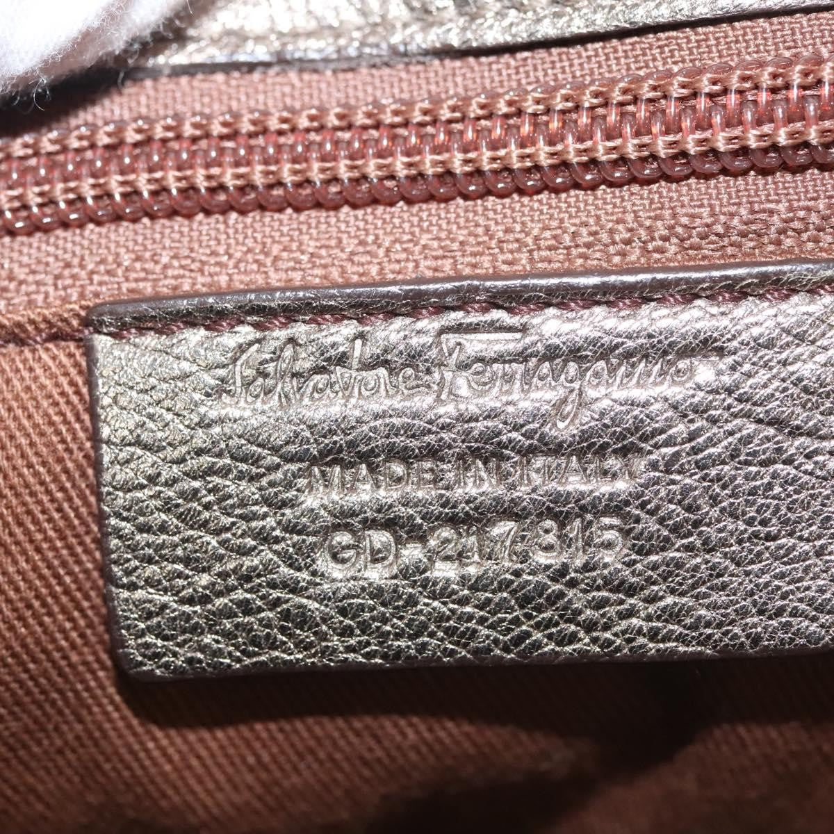 Salvatore Ferragamo Sofia Satchel Leather Gold Leather Shoulder Bag Bag (Pre-Owned)