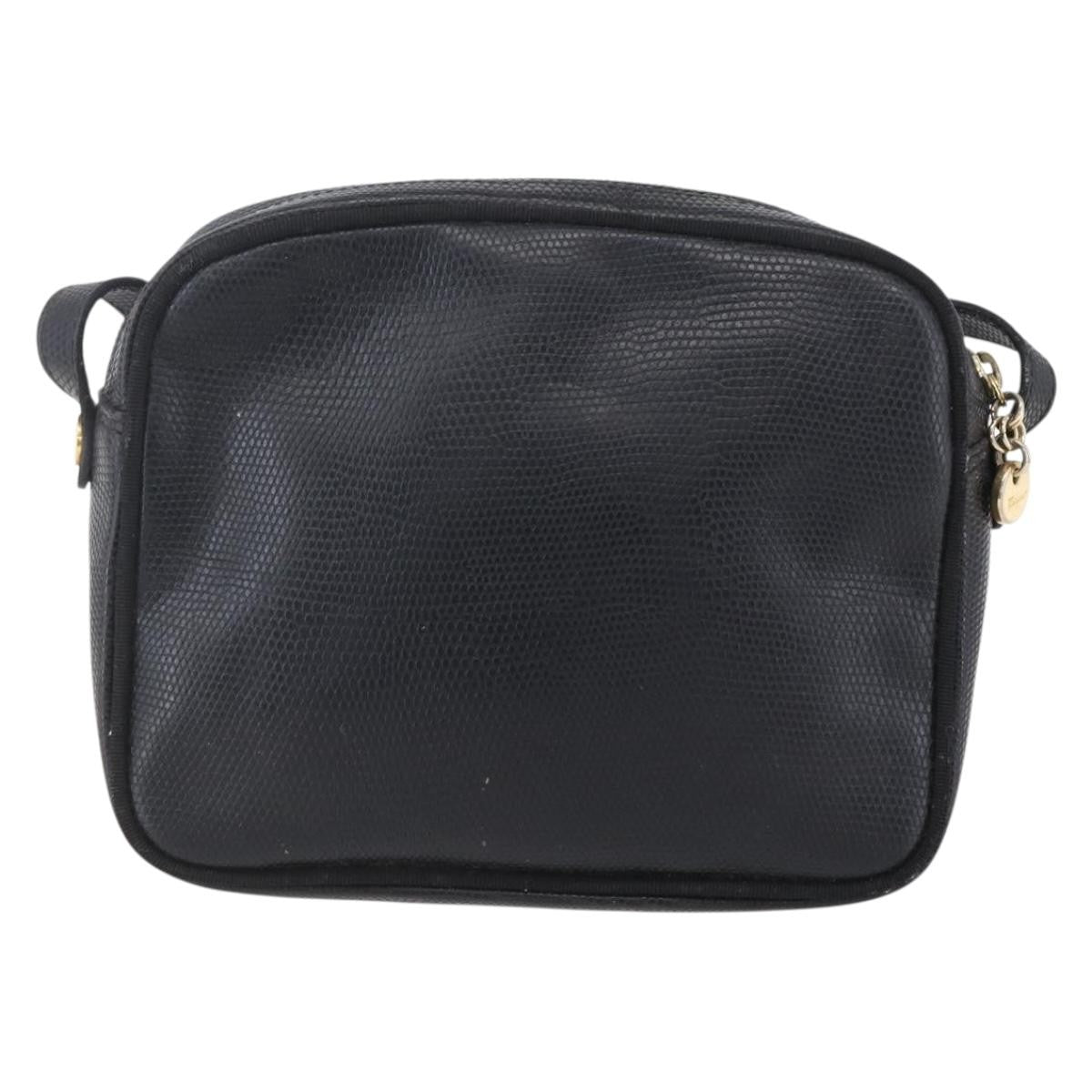 Salvatore Ferragamo Vara Bow Camera Leather Black Leather Shoulder Bag Bag (Pre-Owned)