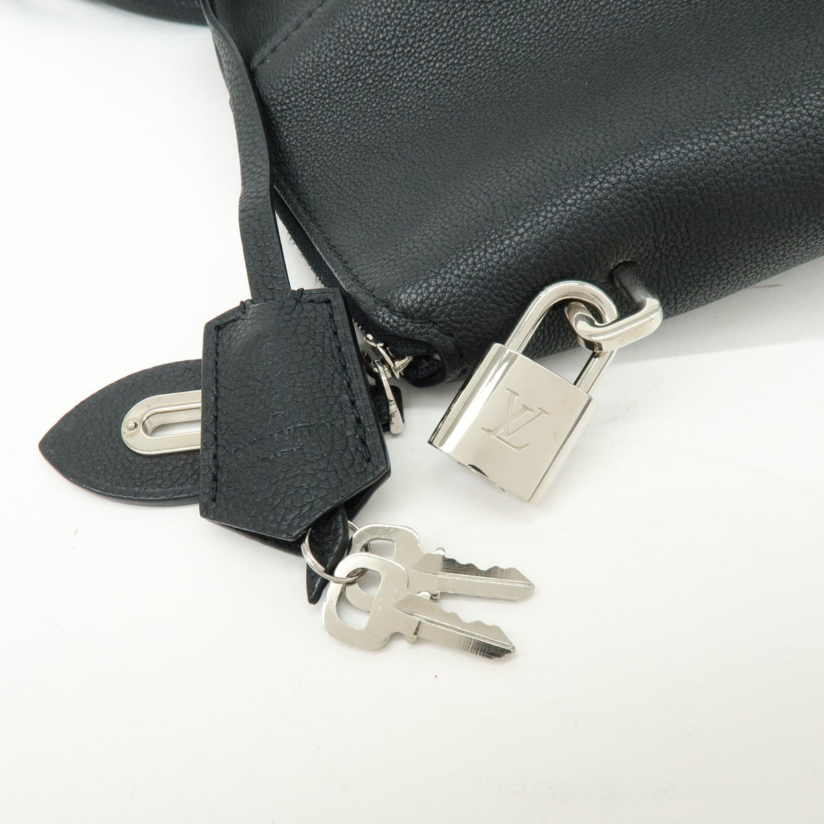 Louis Vuitton Soft Lockit Leather Black Leather Handbag (Pre-Owned)