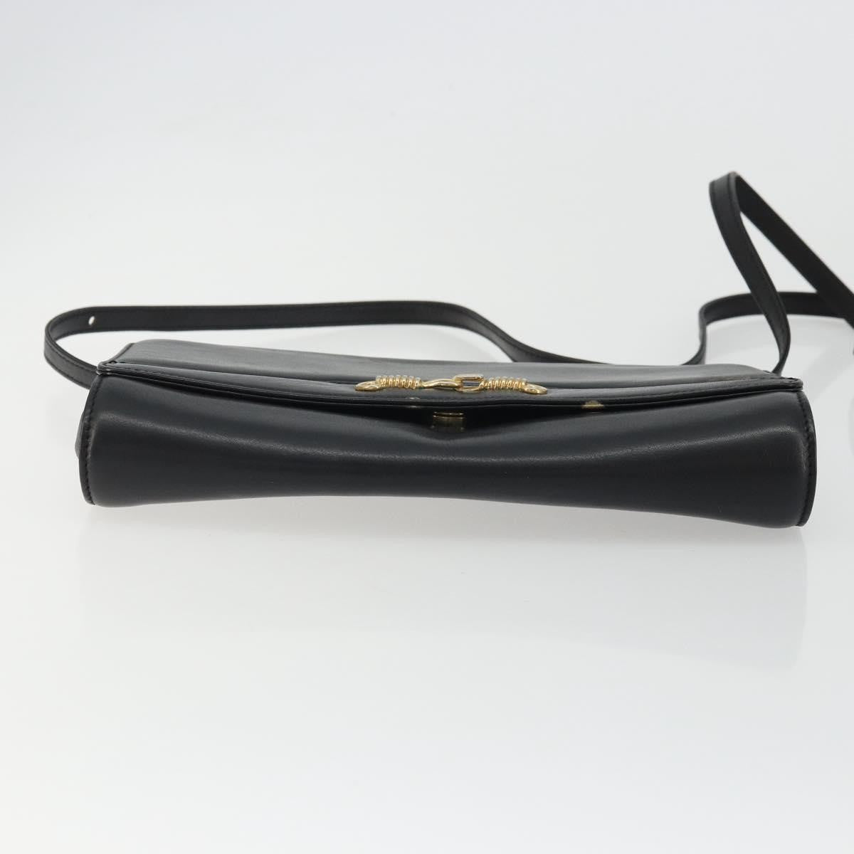 Celine Vintage Horsebit Sling Leather Black Leather Shoulder Bag Bag (Pre-Owned)