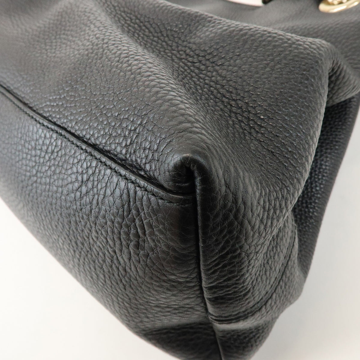 Gucci Soho Chain Strap Leather Black Leather Shoulder Bag Bag (Pre-Owned)