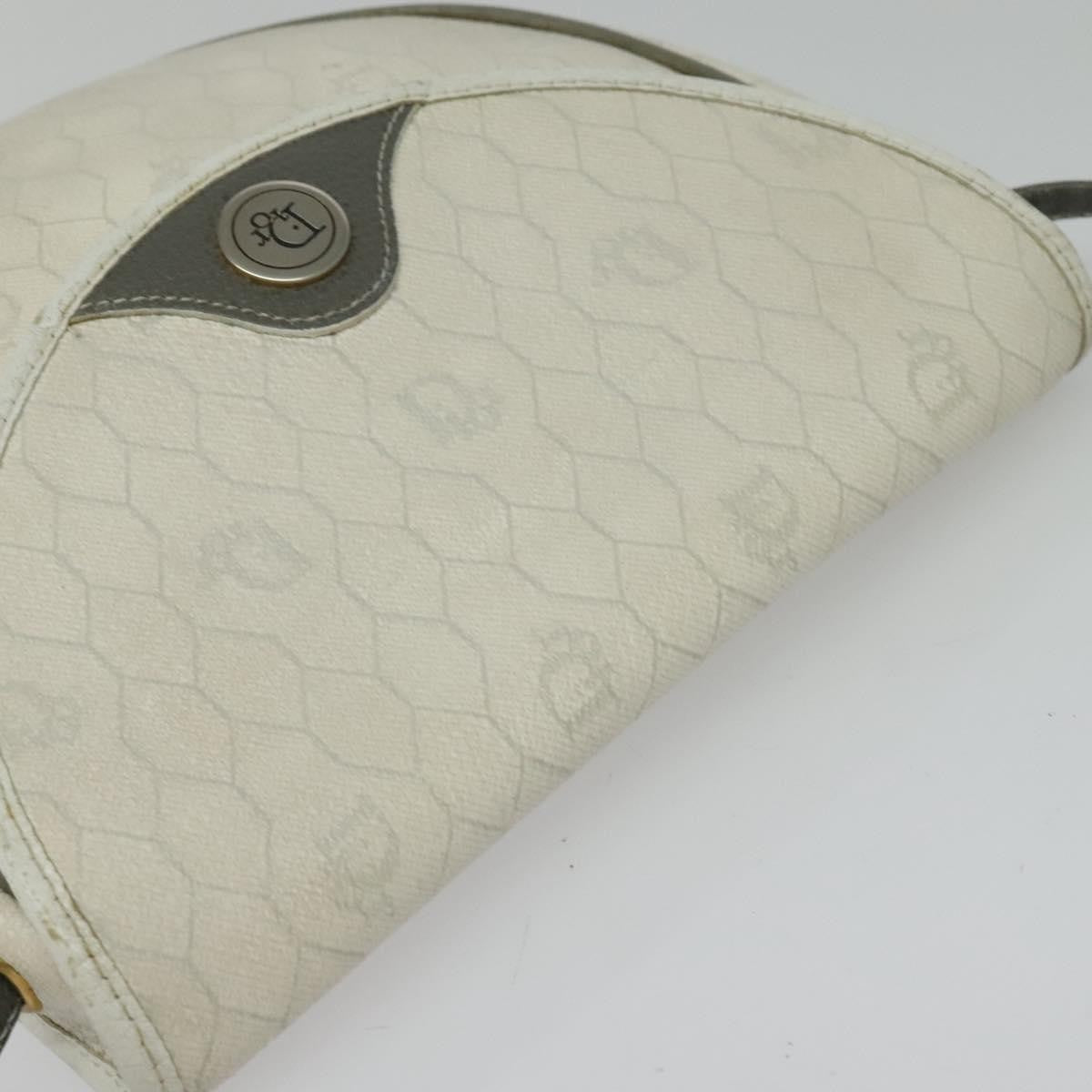 Christian Dior Vintage Honeycomb Canvas White Canvas Shoulder Bag Bag (Pre-Owned)