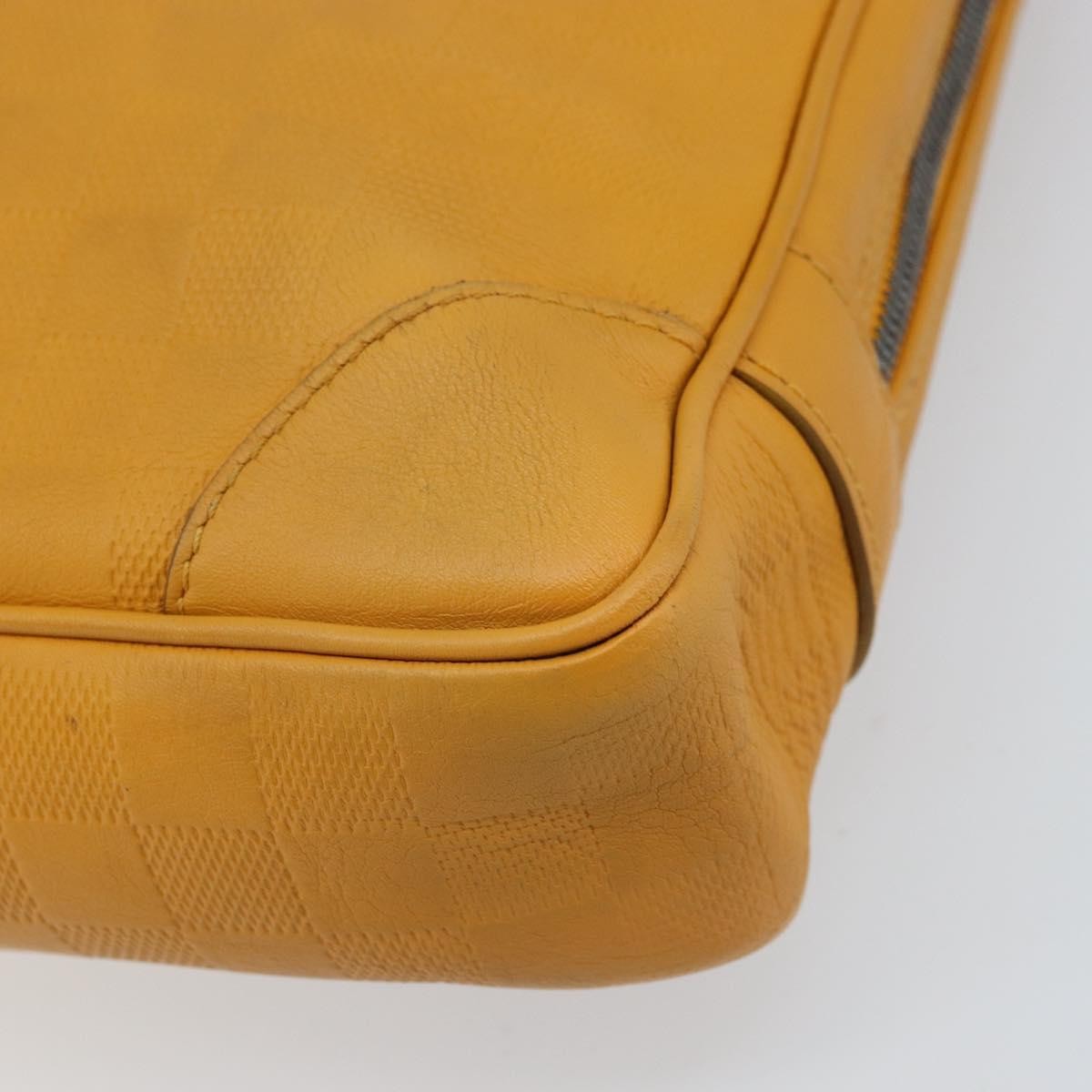 Louis Vuitton Porte-Documents Voyage Damier Infini Leather Yellow Leather Briefcase Bag (Pre-Owned)